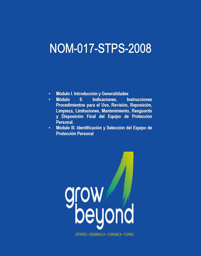 NOM-017-STPS-2008. Equipo de Protección Personal - Selección, Uso y Manejo en los Centros de Trabajo.